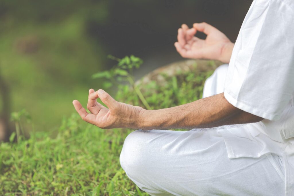 Man Meditating in Gyan Mudra Man Meditating in Gyan Mudra