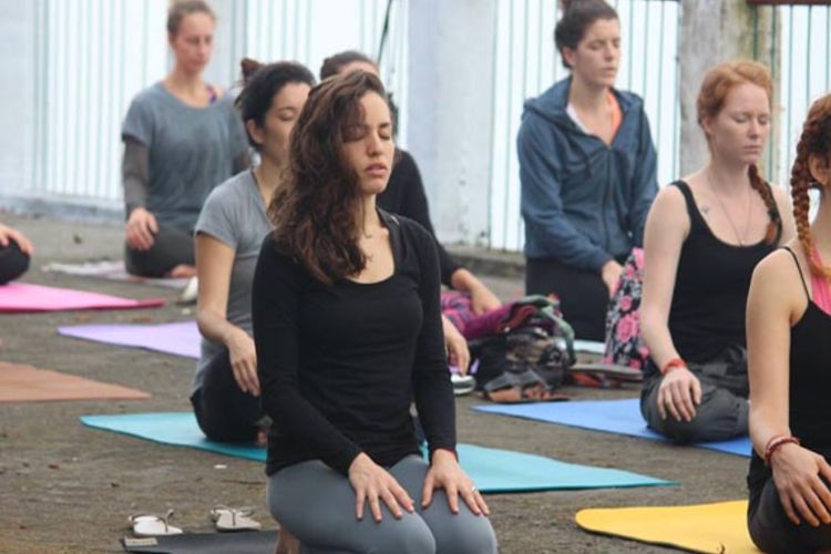 Yoga Teacher Training students meditating at Rishikul Yogshala Rishikesh Yoga Teacher Training students meditating at Rishikul Yogshala Rishikesh