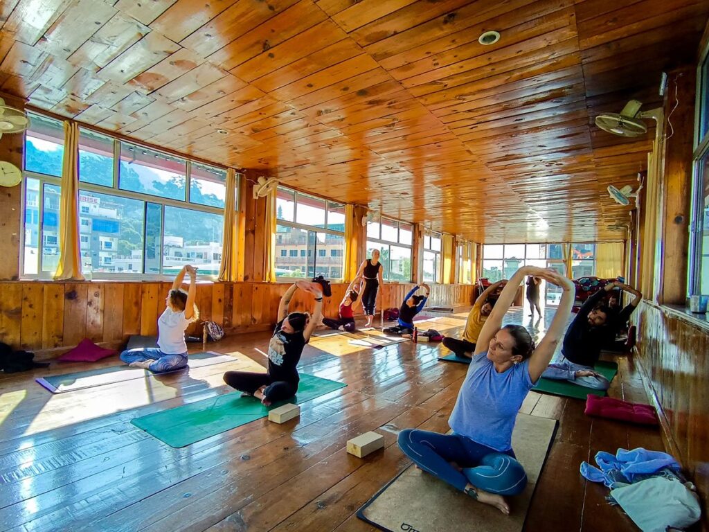 YTTC Students Performing Yoga Pose at Rishikul Yogshala Rishikesh YTTC Students Performing Yoga Pose at Rishikul Yogshala Rishikesh