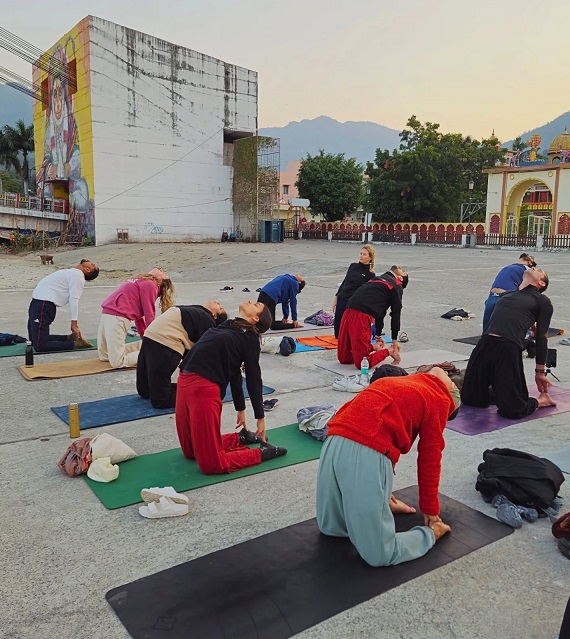 Student Performing Camel Pose at Rishikul Yogshala Rishikesh