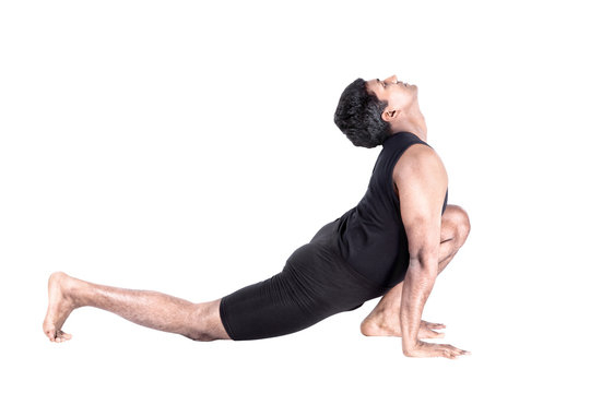 Yoga Student Doing Ashwa Sanchalanasana Yoga Student Doing Ashwa Sanchalanasana