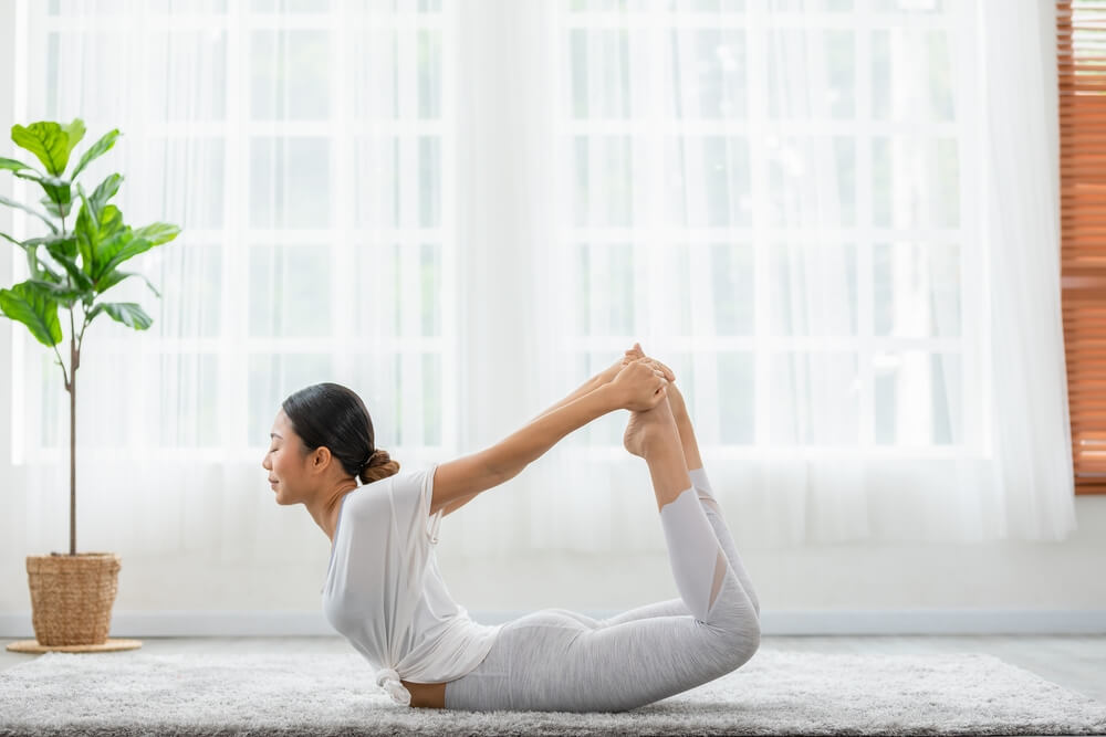 Dhanurasana (Bow Pose) Yoga Practice For Back Strength and Flexibility