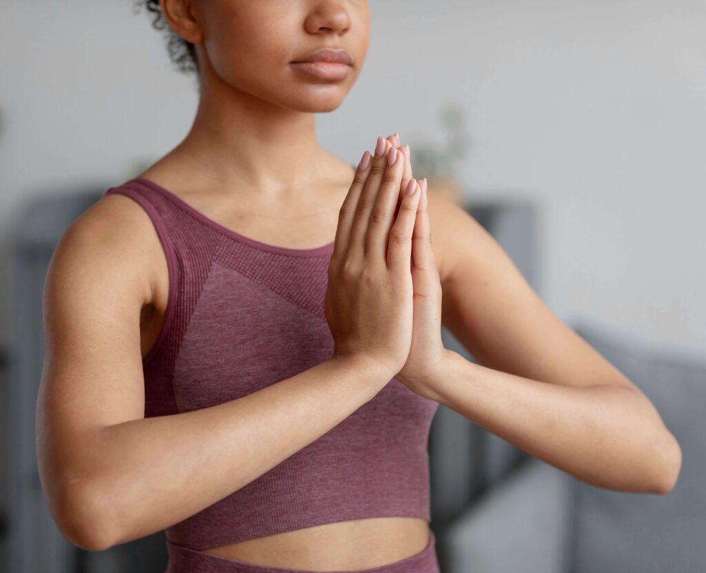 Women Meditating in Anjali Mudra Women Meditating in Anjali Mudra