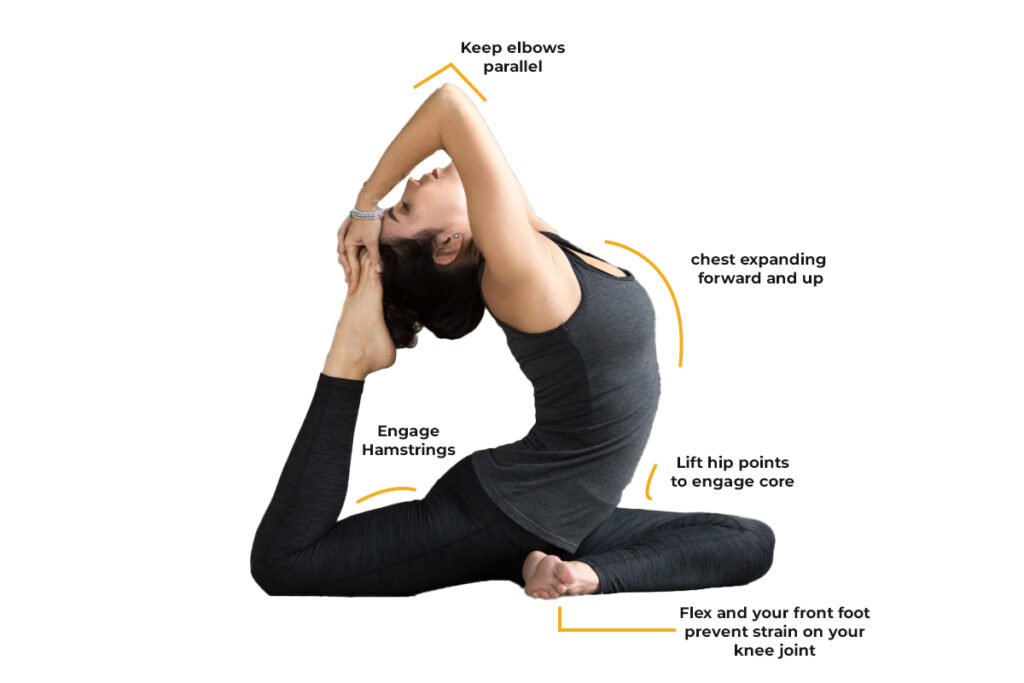 Student Practicing King Pigeon Pose Student Practicing King Pigeon Pose