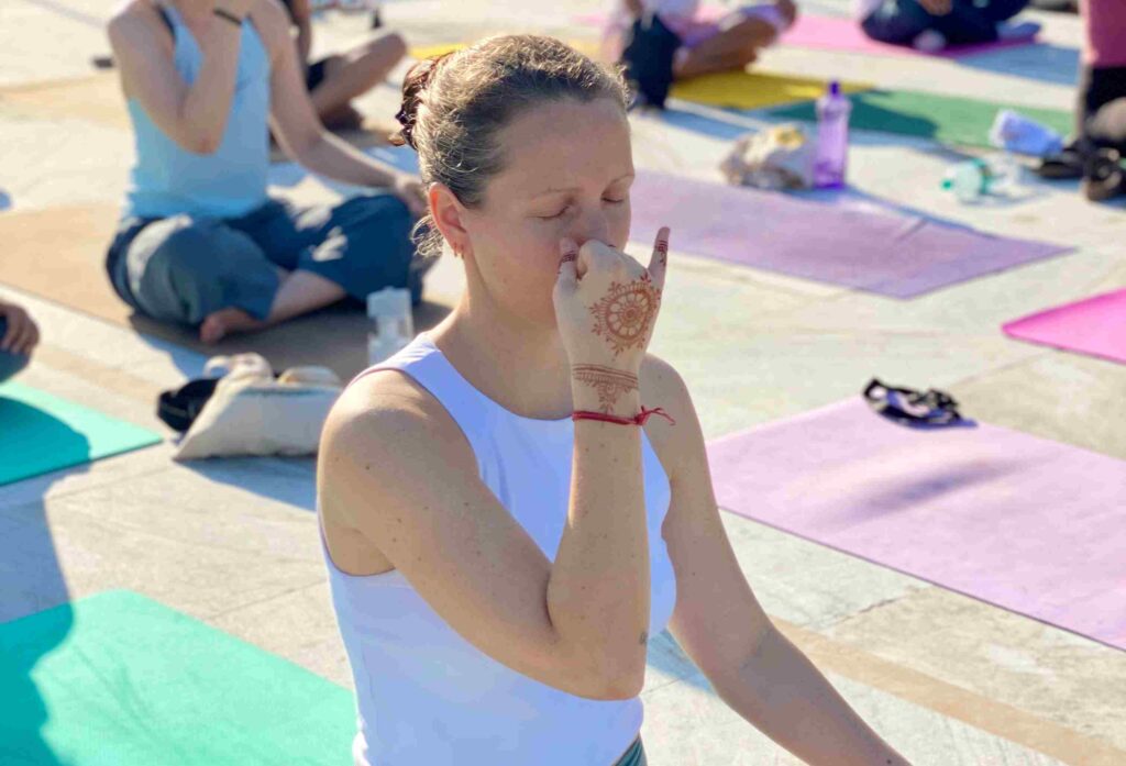 Yoga Teacher Training Student Performing Meditation Yoga Teacher Training Student Performing Meditation