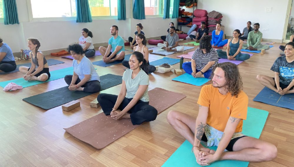 Student Practicing Yoga at Rishikul Yogshala, Rishikesh Student Practicing Yoga at Rishikul Yogshala, Rishikesh