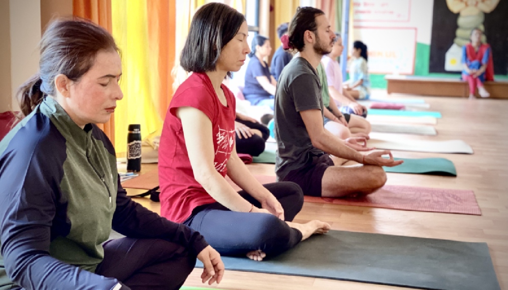 Yoga Teacher Training Students Practicing Meditation Yoga Teacher Training Students Practicing Meditation