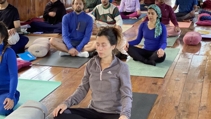 Yoga Teacher Training Students Performing Meditation Yoga Teacher Training Students Performing Meditation