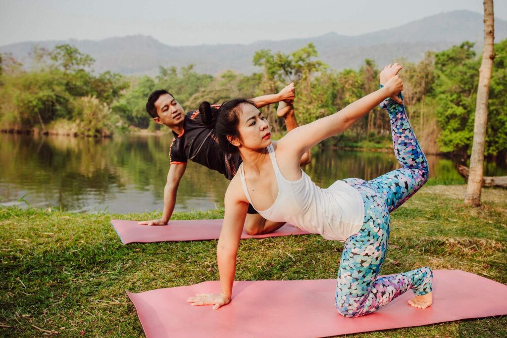 Yoga Teacher Practicing Advanced Yoga Yoga Teacher Practicing Advanced Yoga