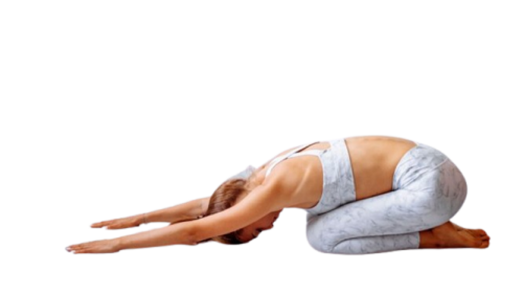 Yoga Student Practicing Balasana Yoga Student Practicing Balasana
