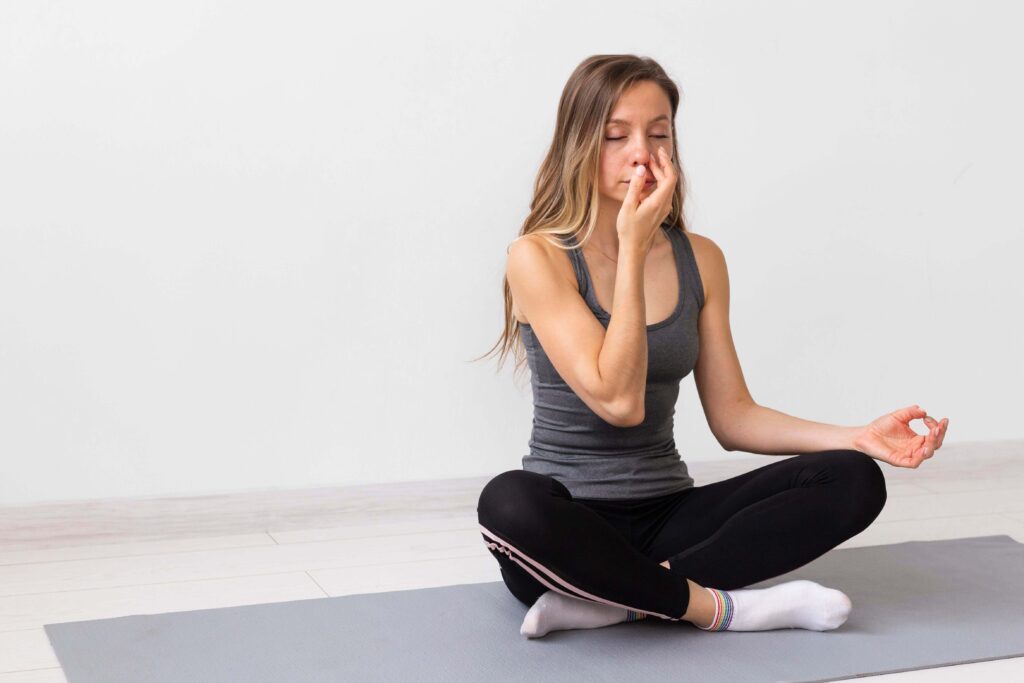 Women Doing Pranayama Women Doing Pranayama