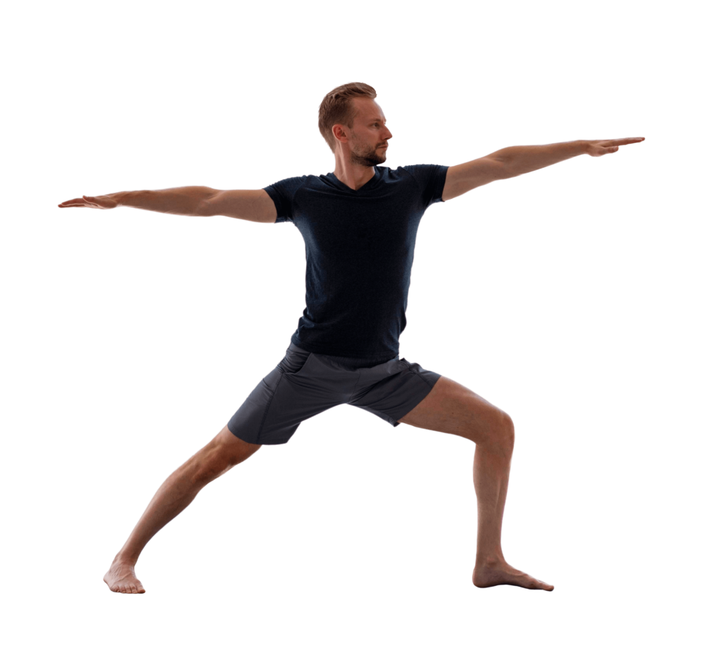 Men Performing Virabhadrasana 2 (Warrior II ) Men Performing Virabhadrasana 2 (Warrior II )