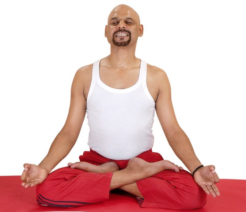 Yoga Teacher Performing Sheetkali Pranayama Yoga Teacher Performing Sheetkali Pranayama