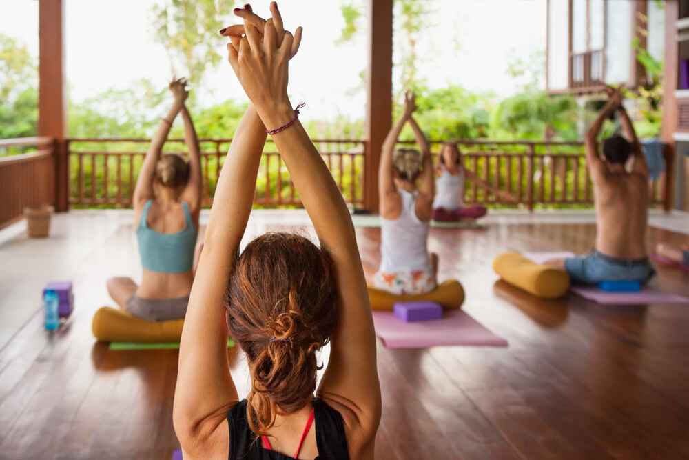 Group Yoga Practice During a Peaceful Retreat