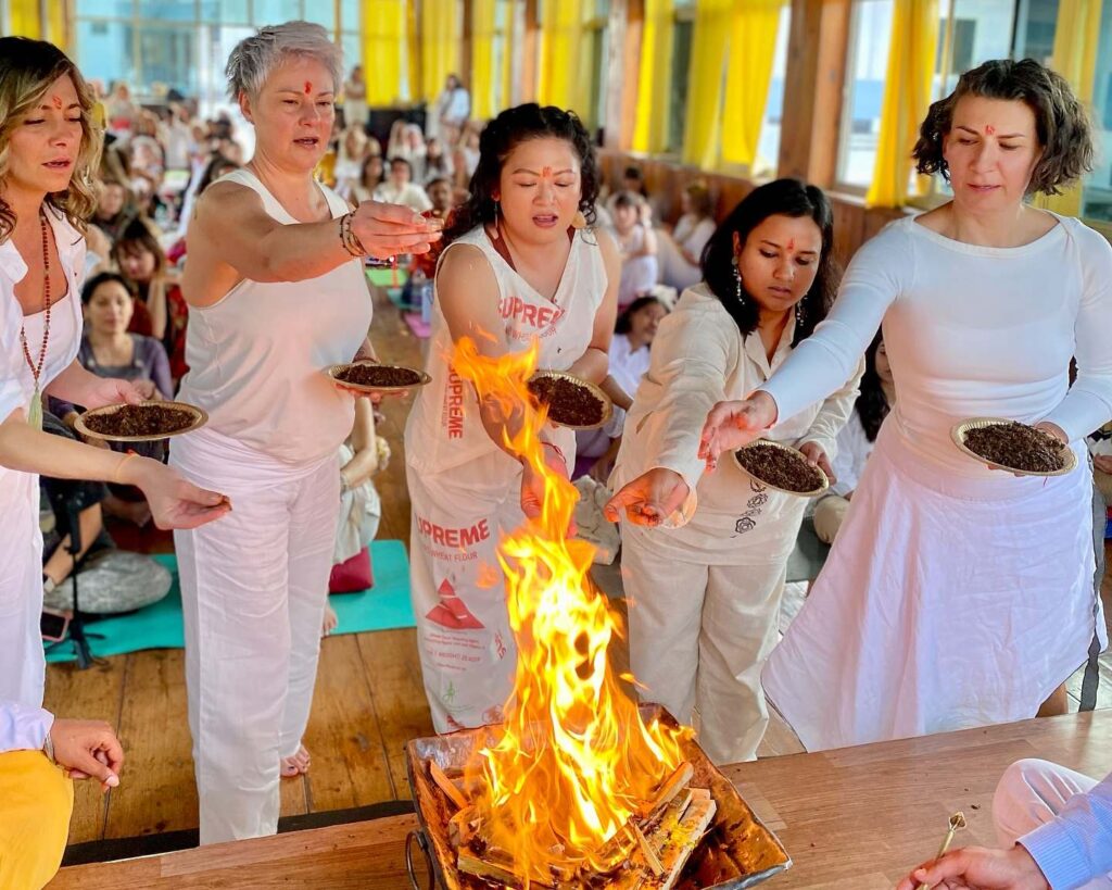 Hawan Ceremony During 200 Hour Yoga Teacher Training in Rishikesh Hawan Ceremony During 200 Hour Yoga Teacher Training in Rishikesh