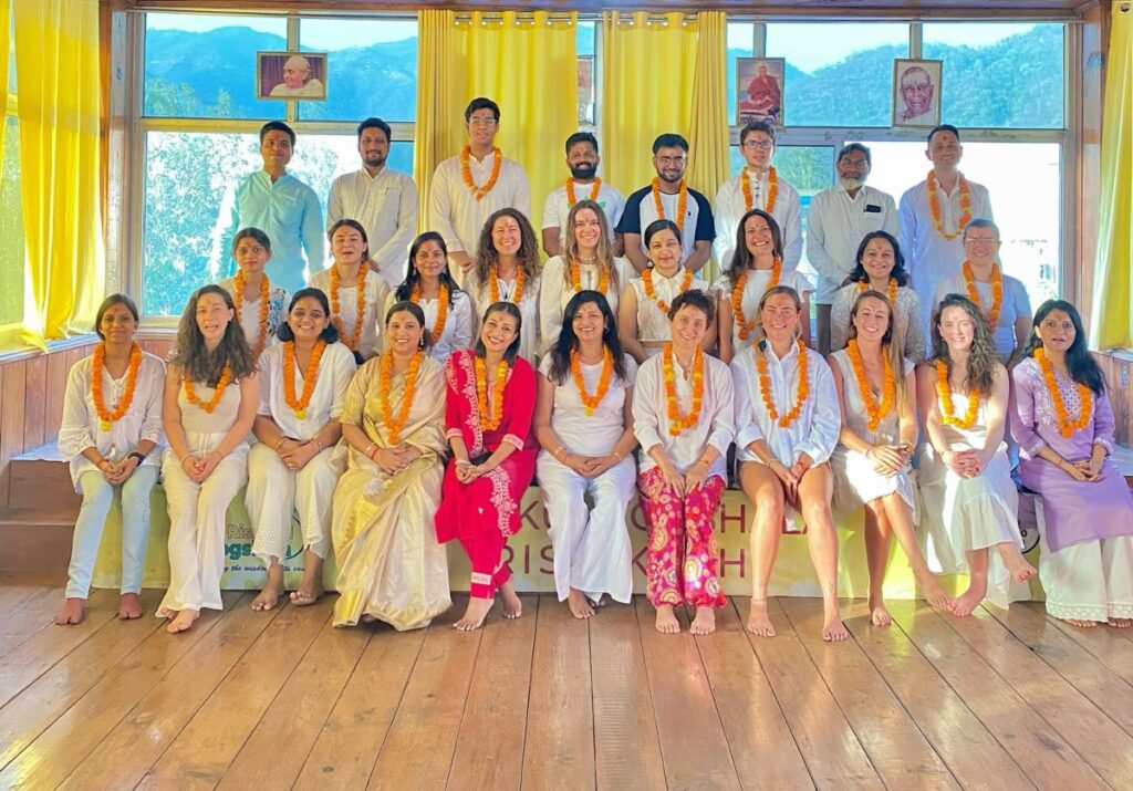 yoga teacher training students at rishikul yogshala rishikesh