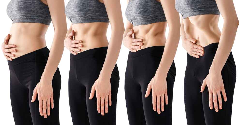 Woman Performing Uddiyana Bandha Step By Step