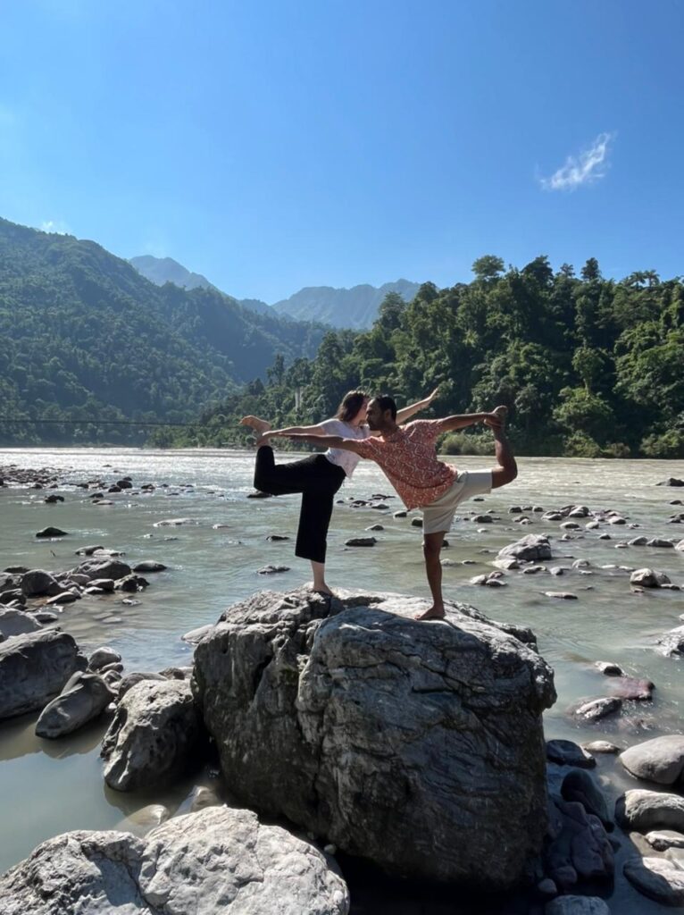 Students Doing Yoga Near Vashistha Cave