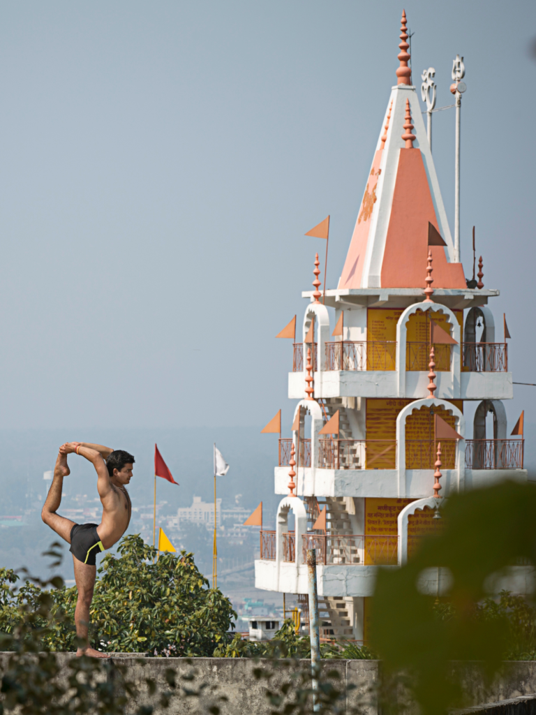 Student Practising Yoga At Bhootnath Temple