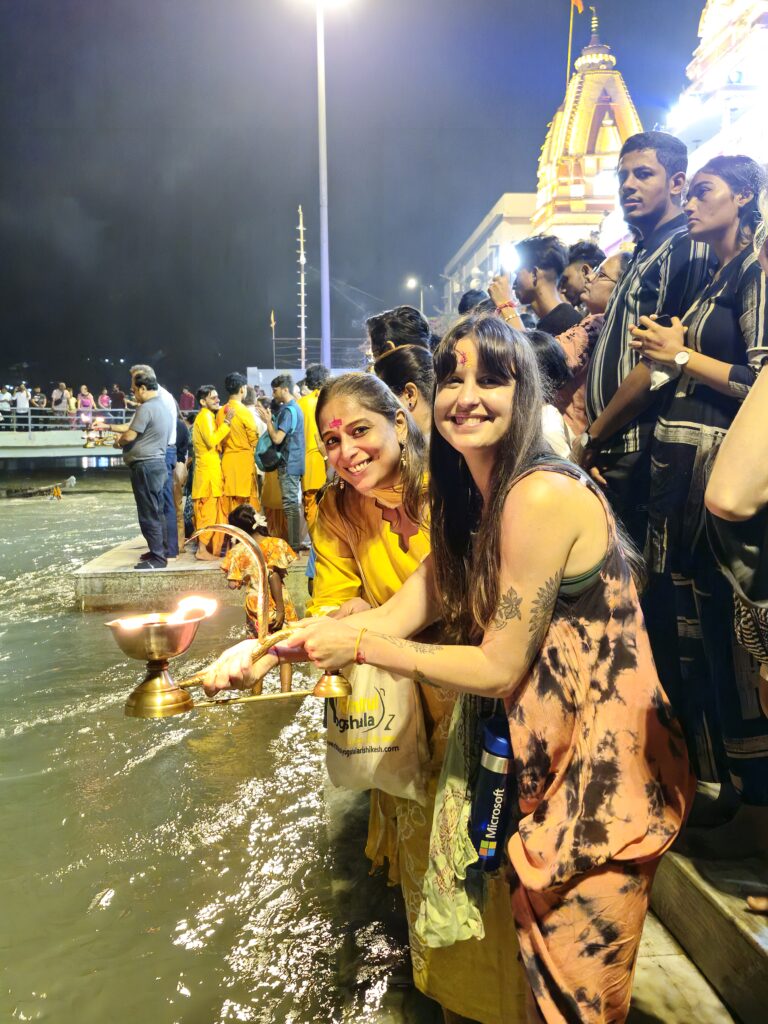 Students Doing Ganga Aarti