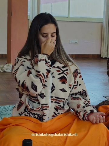 Student Practicing Pranayama During Yoga TTC