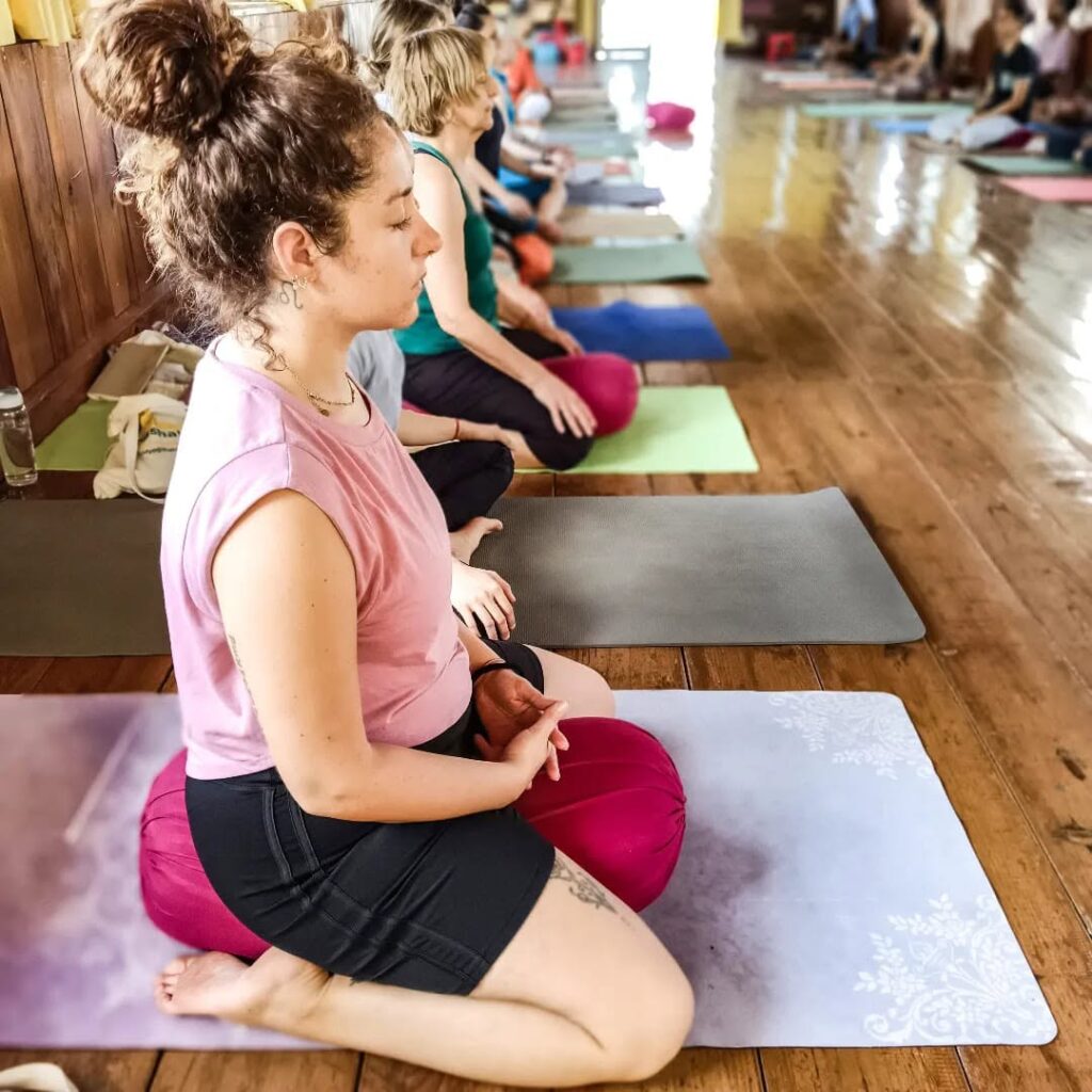 Student Performing Vajrasana Pose