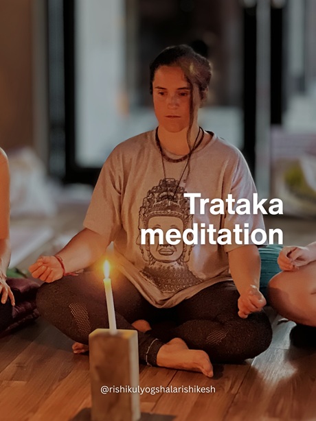 Student Practising Trataka Meditation at Rishikul Yogshala