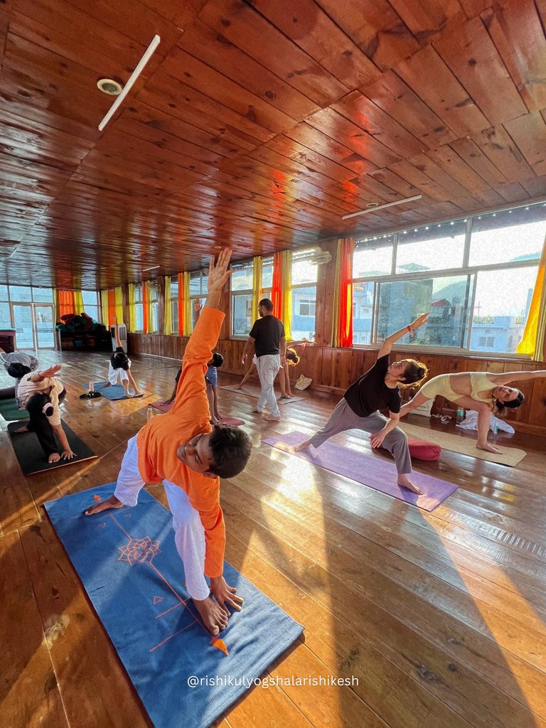Students Practising Yoga During 200 Hour Yoga Teacher Training in Rishikesh