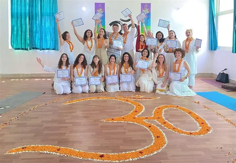 Students during 300 Hour Yoga TTC Certificate Ceremony in Rishikesh