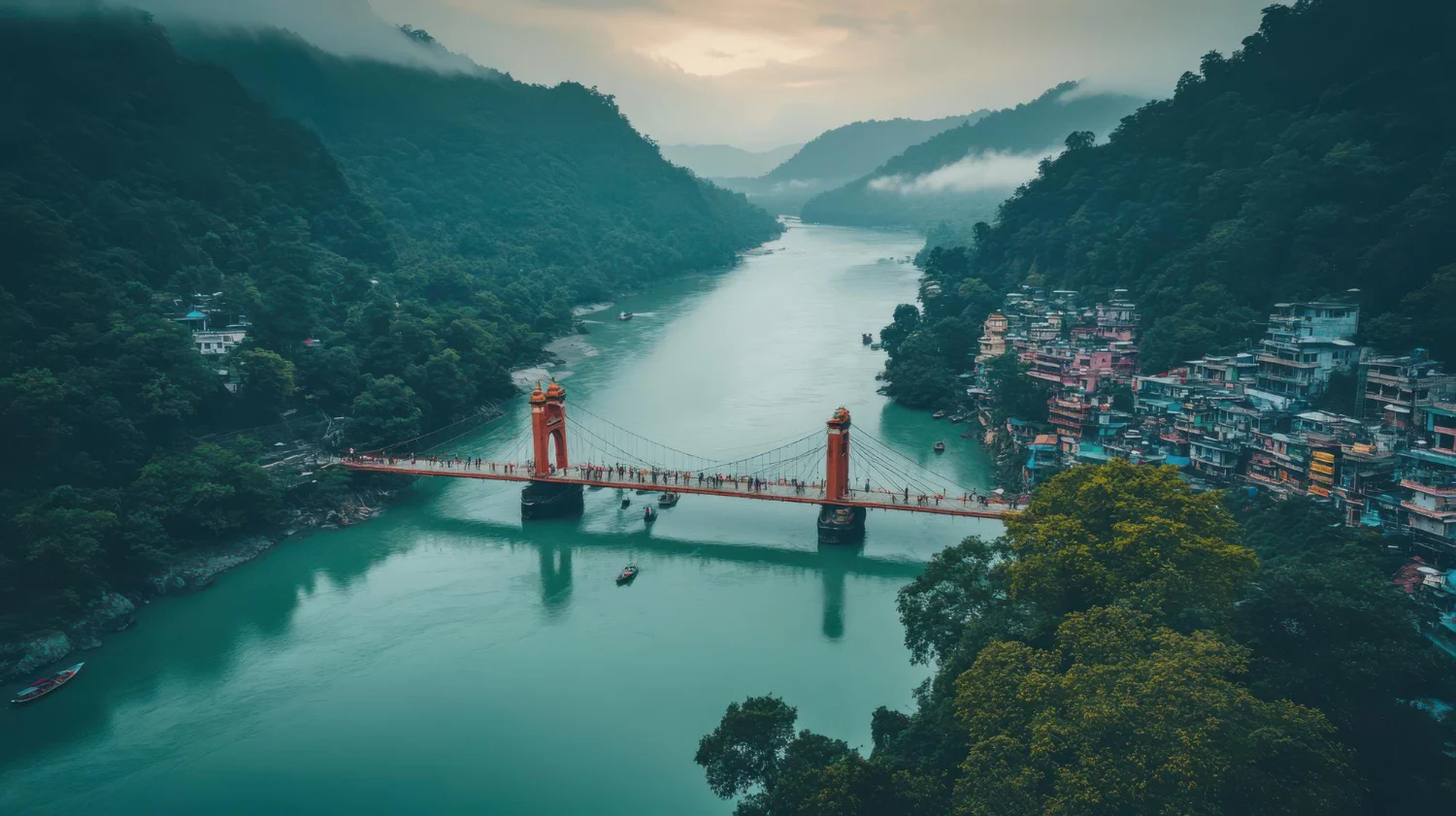 Ram Jhula brug in Rishikesh