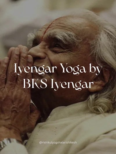 Iyengar yoga alignment session with props at Rishikesh yoga center