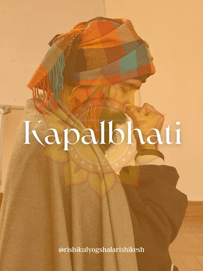 Kapalbhati pranayama breathing practice at yoga school in Rishikesh