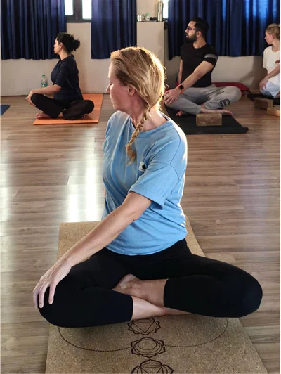 Spacious yoga hall with serene environment at Rishikul Yogshala